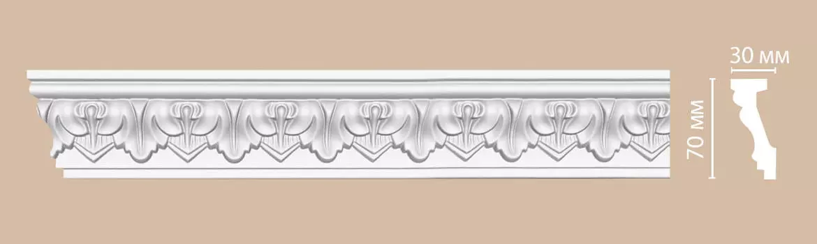 Плинтус потолочный с рисунком DECOMASTER 95214 (70*30*2400мм)