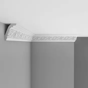 Плинтус потолочный с рисунком DECOMASTER 95323F гибкий (85*57*2400мм)