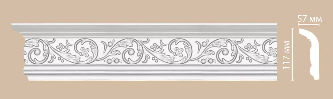 Плинтус потолочный с рисунком DECOMASTER 95343 (117*57*2400мм)