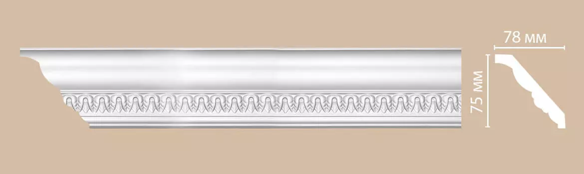 Плинтус потолочный с рисунком DECOMASTER 95350 (75*78*2400мм)