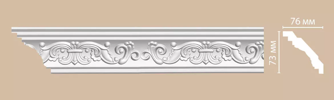 Плинтус потолочный с рисунком DECOMASTER 95406 (73*76*2400мм)