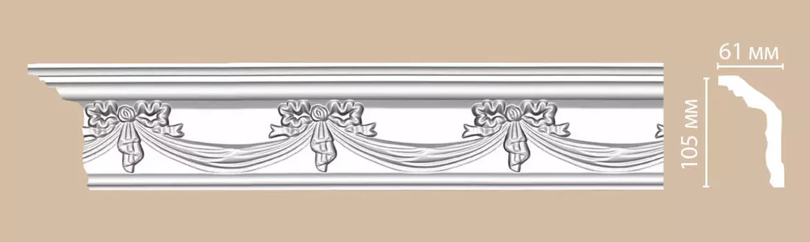 Плинтус потолочный с рисунком DECOMASTER 95603 (105*61*2400мм)