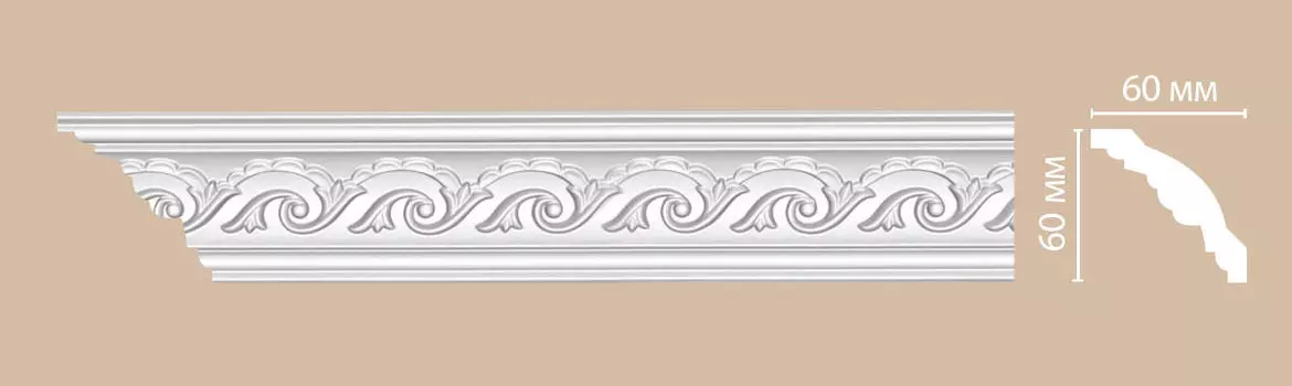 Плинтус потолочный с рисунком DECOMASTER 95610F гибкий (60*60*2400мм)
