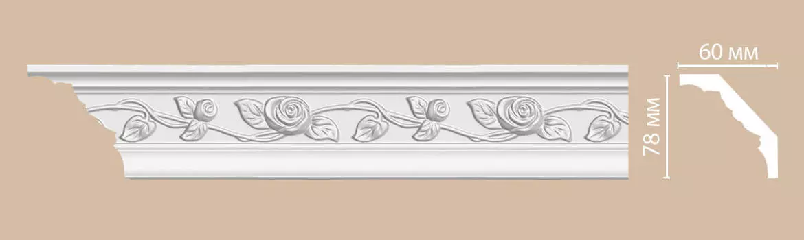 Плинтус потолочный с рисунком DECOMASTER 95614 (78*60*2400мм)