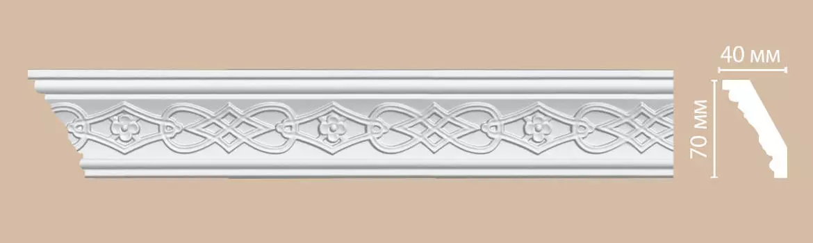 Плинтус потолочный с рисунком DECOMASTER 95619 (70*40*2400мм)