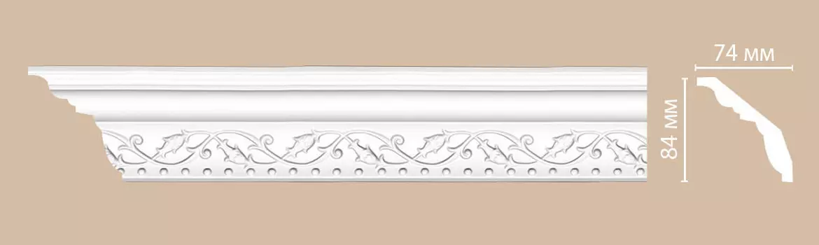 Плинтус потолочный с рисунком DECOMASTER 95621F гибкий (70*84*2400мм)