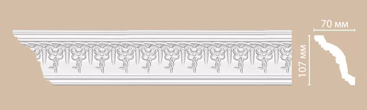 Плинтус потолочный с рисунком DECOMASTER 95696 (107*70*2400мм)