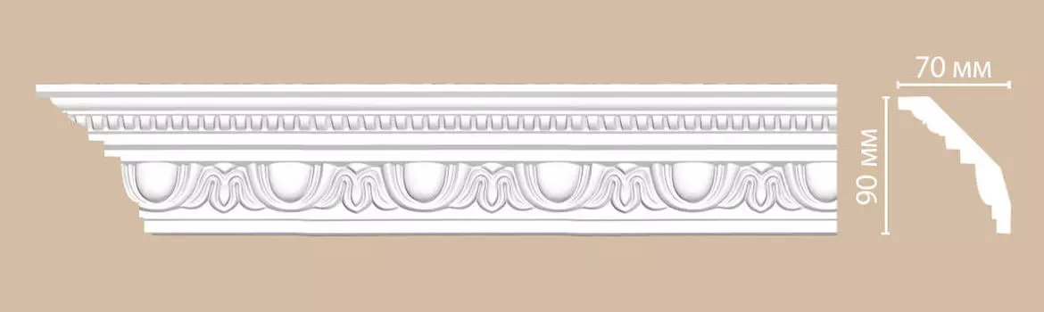 Плинтус потолочный с рисунком DECOMASTER 95769 (90*70*2400мм)