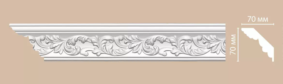 Плинтус потолочный с рисунком DECOMASTER 95775F гибкий (70*70*2400мм)
