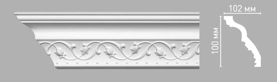 Плинтус потолочный с рисунком DECOMASTER 95821 (100х102х2400мм)