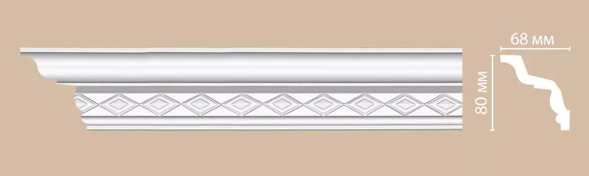 Плинтус потолочный с рисунком DECOMASTER 95825 (80*68*2400мм)