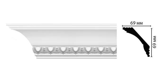 Плинтус потолочный с рисунком DECOMASTER D100AДМ (69*69*2000мм)