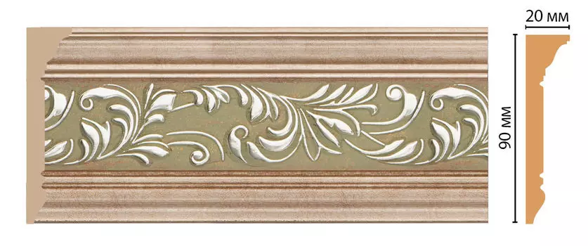 Плинтус потолочный с рисунком DECOMASTER D226-59ДМ (90*20*2400мм)