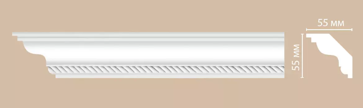 Плинтус потолочный с рисунком DECOMASTER DT-138 (55*55*2400мм)