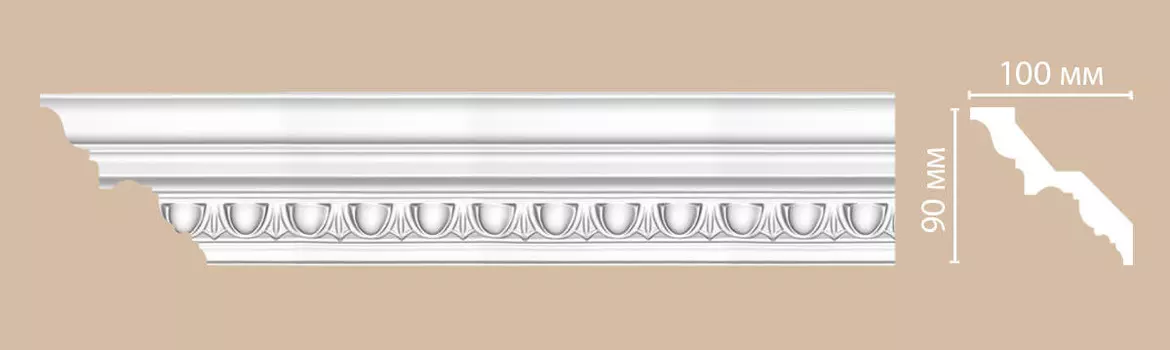 Плинтус потолочный с рисунком DECOMASTER DT-9808 (90*100*2400мм)