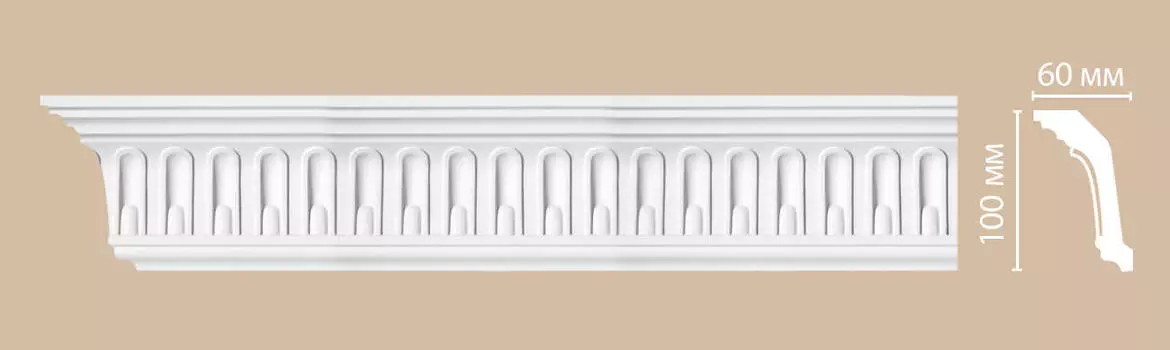 Плинтус потолочный с рисунком DECOMASTER DT-9813F гибкий (100*60*2400мм)