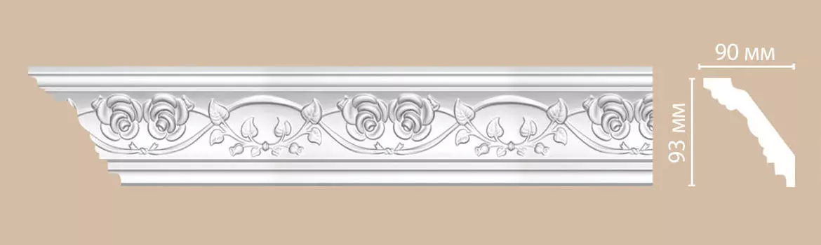 Плинтус потолочный с рисунком DECOMASTER DT-9816 (93*90*2400мм)