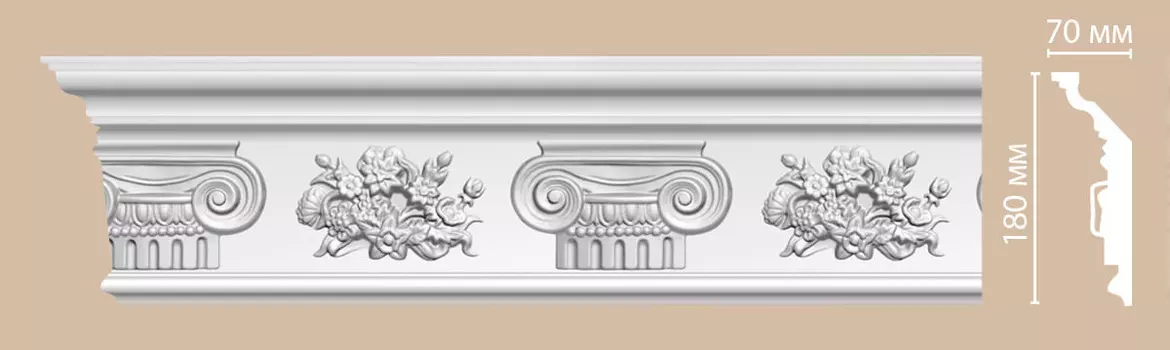 Плинтус потолочный с рисунком DECOMASTER DT-9830 (62*180*2400мм)