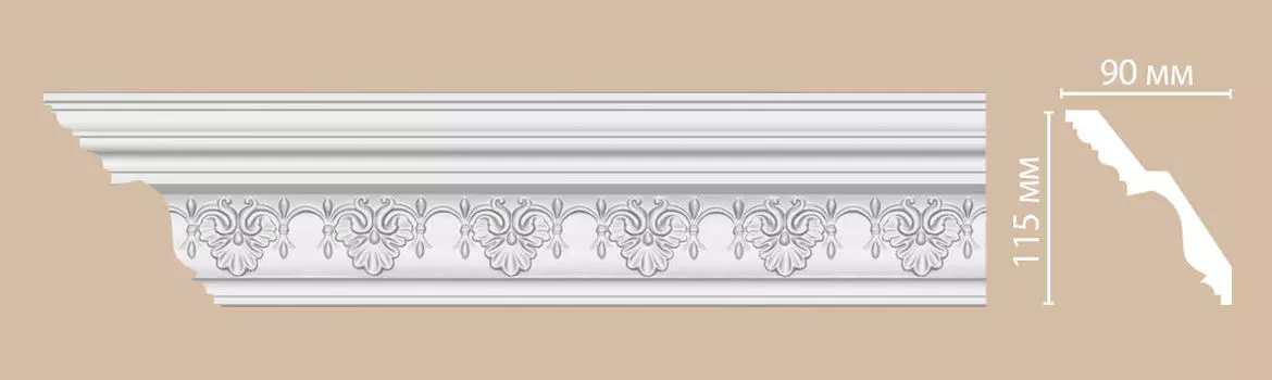 Плинтус потолочный с рисунком DECOMASTER DT-9851 (115*90*2400мм)