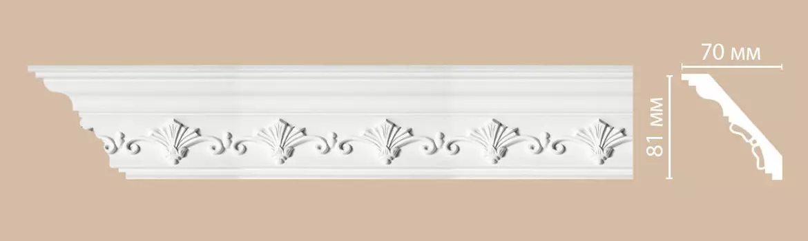Плинтус потолочный с рисунком DECOMASTER DT-9854 (73*81*2400мм)