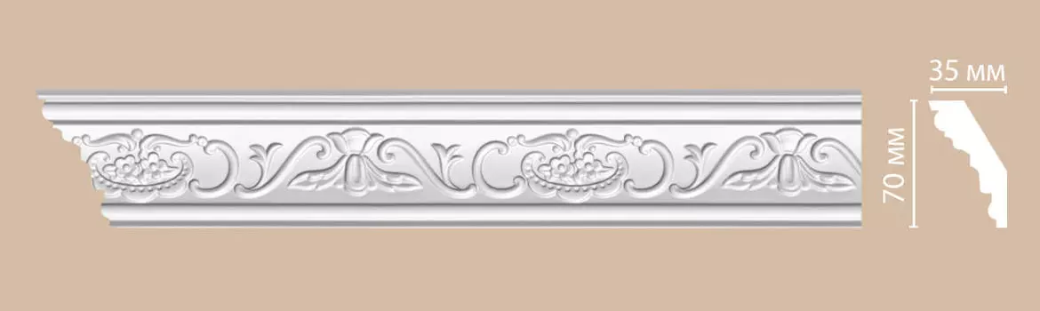 Плинтус потолочный с рисунком DECOMASTER DT-9 (70*35*2400мм)