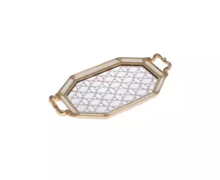 Поднос (бежевый, серебристый, 41)