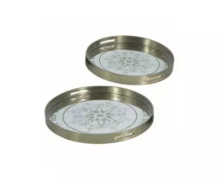 Подносы с зеркальной поверxностью, набор 2 предмета