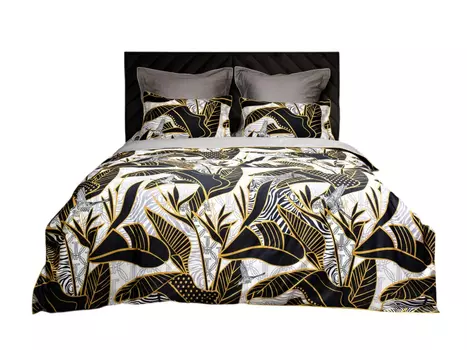 Пододеяльник Тропики принт 215*150 золото/серый