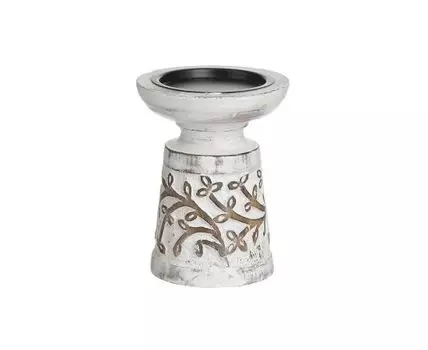 Подсвечник (бежевый, белый)