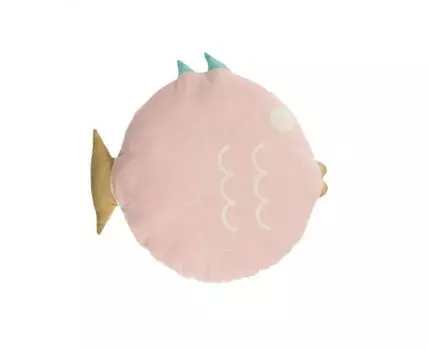 Подушка Delmare из 100% хлопка в форме рыбы розовая 45 см