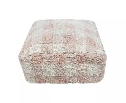 Подушка-пуф Шахматы розовый 20*40*40, P-VICHY-ROS