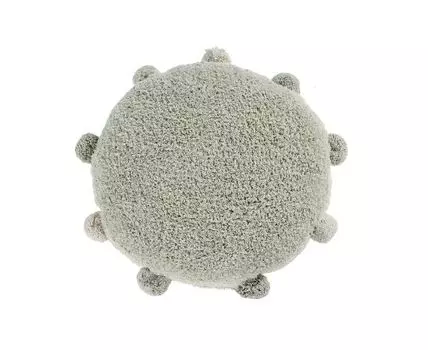 Подушка с помпонами 48х48