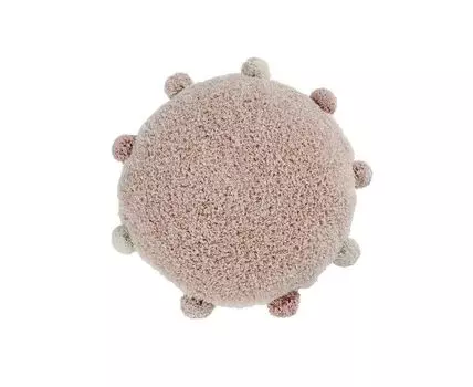 Подушка с помпонами 48х48