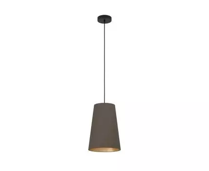 Подвес PETROSA, 1x40W(E27), сталь, черный, текстиль, капучино, латунный, 390195