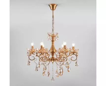 Подвесная хрустальная люстра 10109/6 бронза