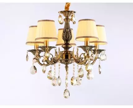 Подвесная люстра Ambrella light с абажурами и хрусталем Traditional