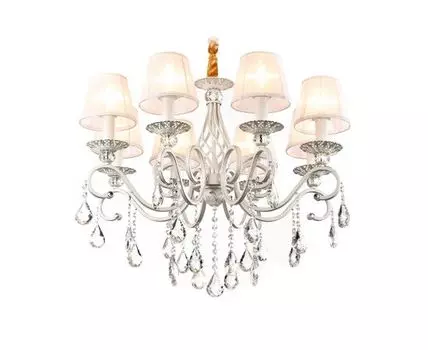 Подвесная люстра с абажурами и хрусталем Traditional