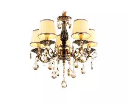 Подвесная люстра с абажурами и хрусталем Traditional