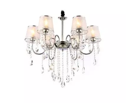Подвесная люстра с абажурами и хрусталем Traditional