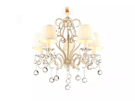 Подвесная люстра с абажурами и хрусталем Traditional