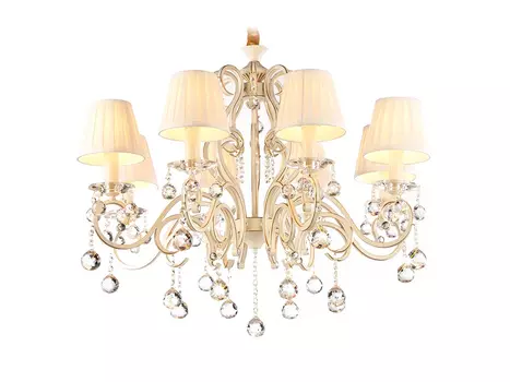 Подвесная люстра с абажурами и хрусталем Traditional