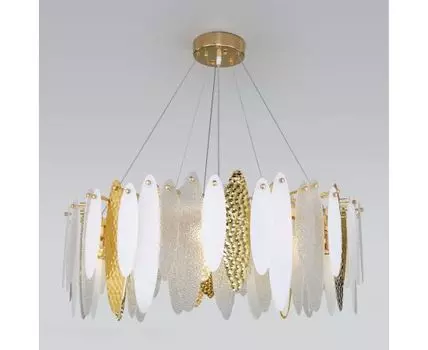 Подвесная люстра с фактурным стеклом 326/10 золото