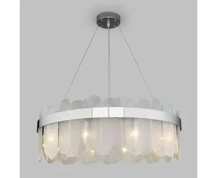 Подвесная люстра с фактурным стеклом 333/10 хром
