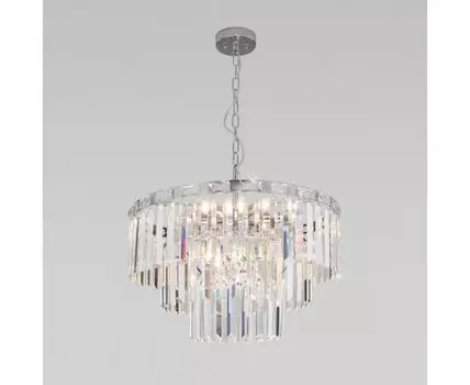 Подвесная люстра с хрусталем 10130/8 хром