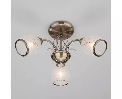 Подвесная люстра с хрусталем 30026/3 античная бронза