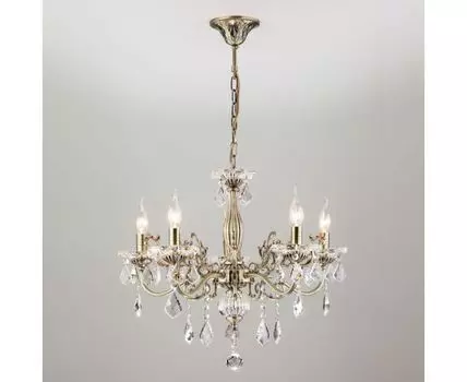 Подвесная люстра с хрусталем 3281/5 античная бронза