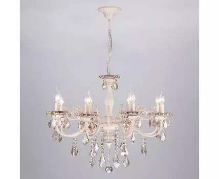 Подвесная люстра с хрусталем 3281/8 белый с золотом