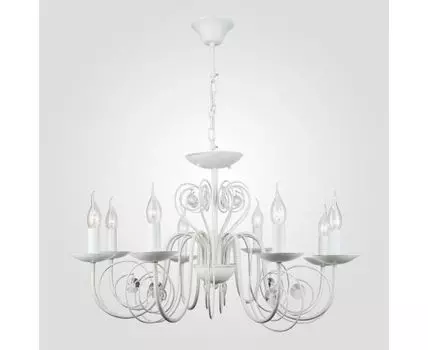 Подвесная люстра с хрусталем 60018/8 белый с золотом