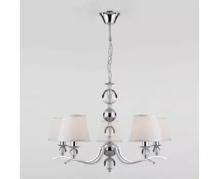 Подвесная люстра с тканевыми абажурами 60097/5 хром
