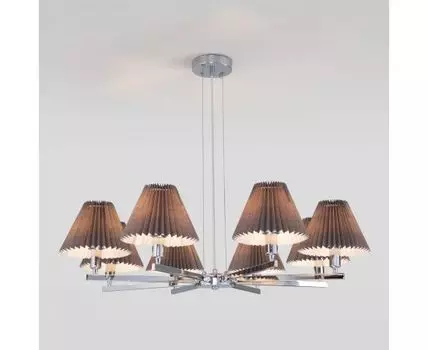 Подвесная люстра с тканевыми абажурами 60136/8 хром/графит